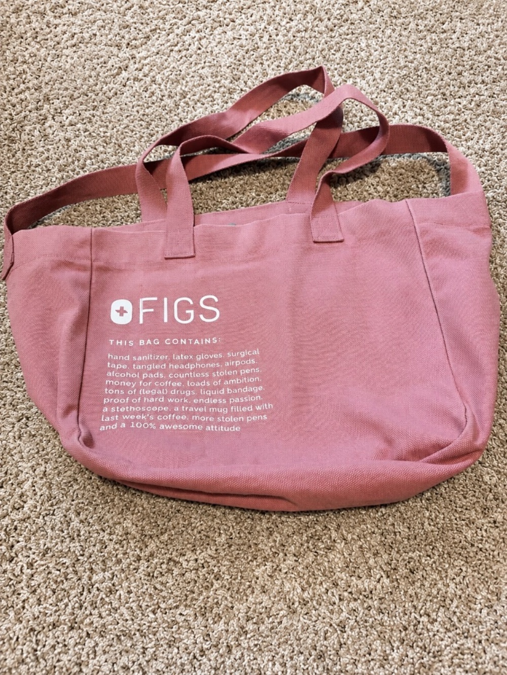 FIGS Mauve Pink Tote